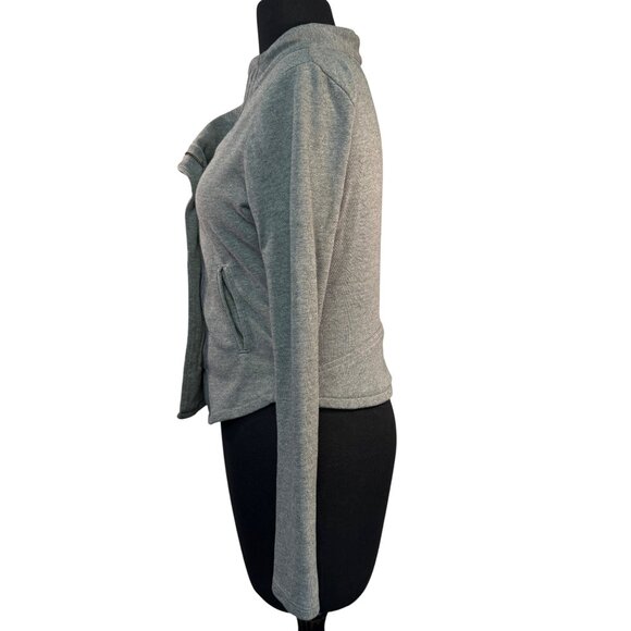 Converse One Star Womens Size Medium Gray Asymmetrical Zipper Jacket - Picture 2 of 7